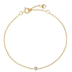 14k Yellow Gold Classic Diamond Bezel Bracelet BYCHARI